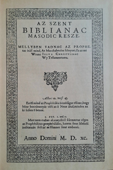 Biblia I - II. - Károlyi Gáspár vizsolyi Bibliája - Oskola Antikvárium