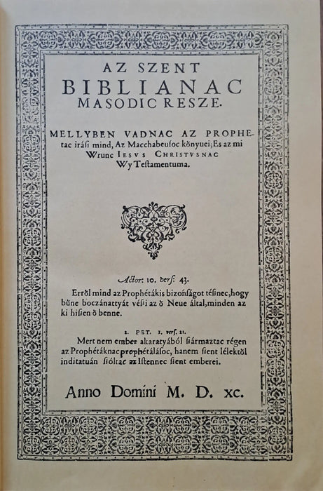 Biblia I - II. - Károlyi Gáspár vizsolyi Bibliája - Oskola Antikvárium