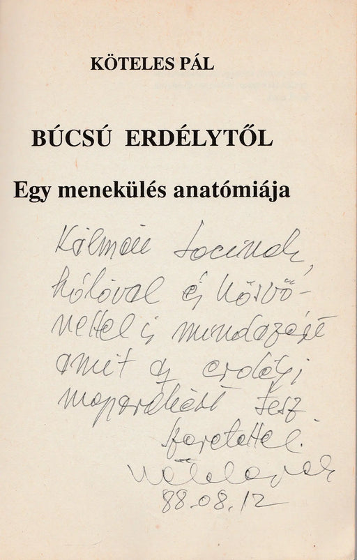 Búcsú Erdélytől - Oskola Antikvárium