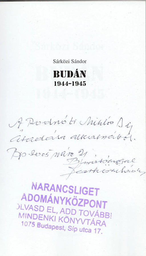 Budán 1944 - 1945 - Oskola Antikvárium