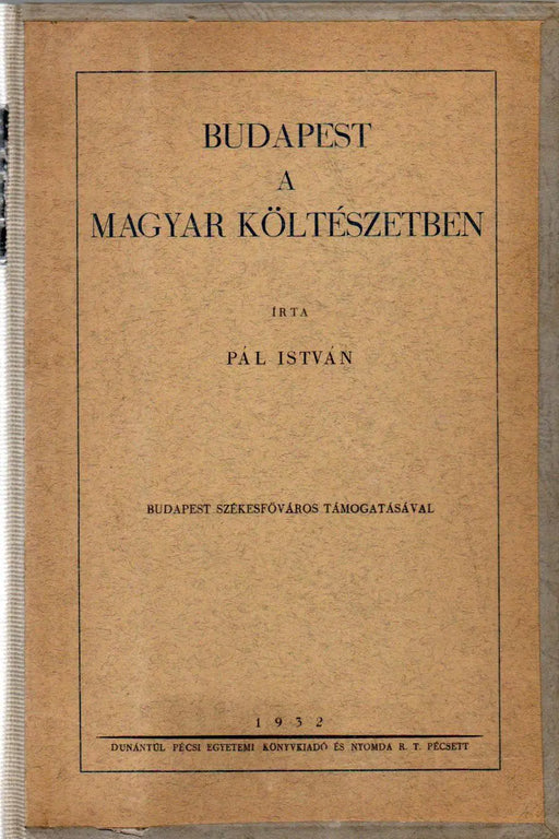 Budapest a magyar költészetben - Oskola Antikvárium