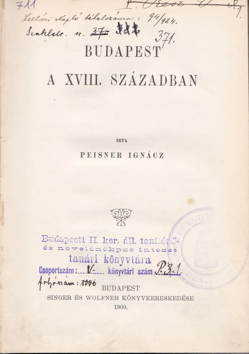 Budapest a XVIII. században - Oskola Antikvárium