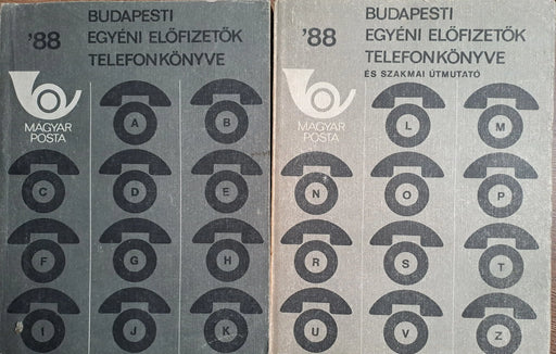 Budapesti egyéni előfizetők telefonkönyve I - II. '88 - Oskola Antikvárium