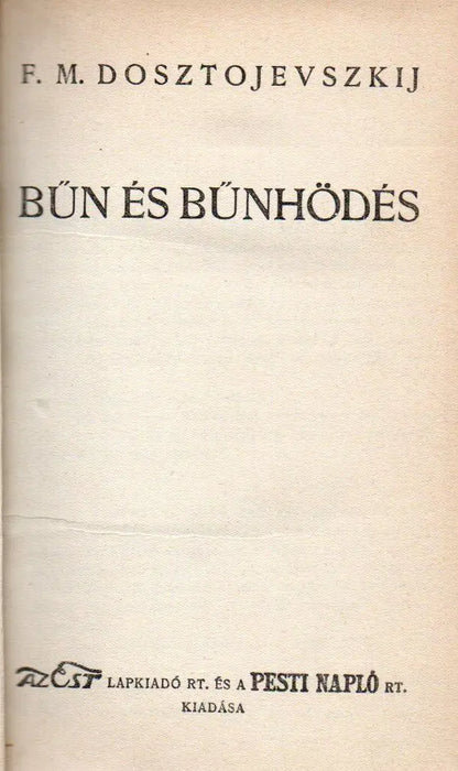 Bűn és bűnhődés - Oskola Antikvárium