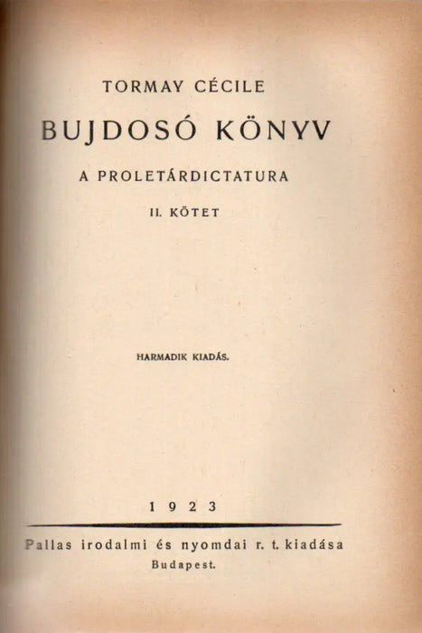 Bujdosó könyv I - II. - Oskola Antikvárium