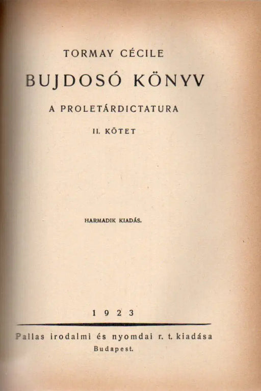 Bujdosó könyv I - II. - Oskola Antikvárium