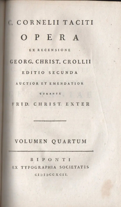 C. Cornelii Taciti Opera III - IV. - Oskola Antikvárium