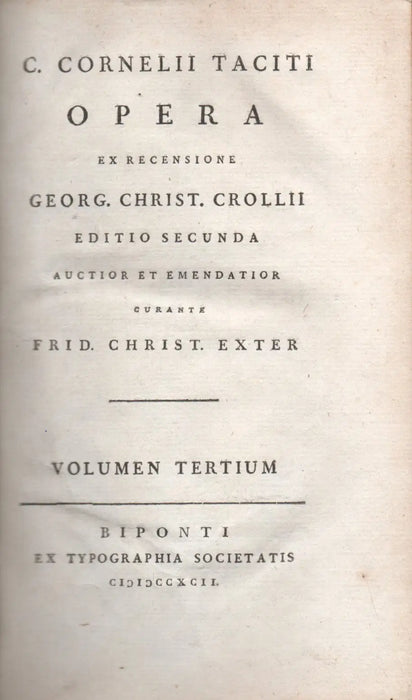 C. Cornelii Taciti Opera III - IV. - Oskola Antikvárium