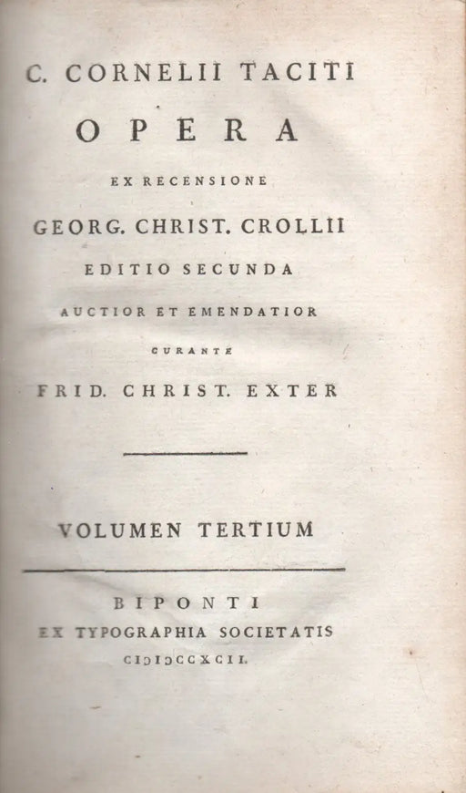C. Cornelii Taciti Opera III - IV. - Oskola Antikvárium