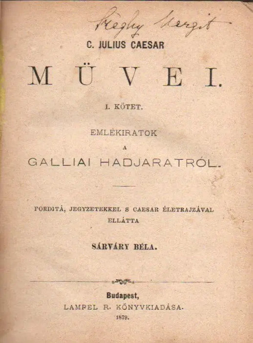 C. Julius Caesar művei I - II. - Oskola Antikvárium