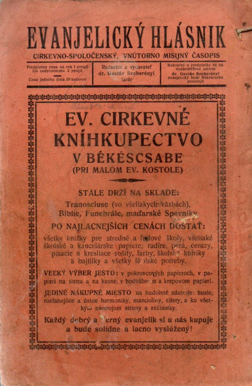 Cabiansky Kalendar na obycajny rok 1941 - Békéscsaba 1941 - Oskola Antikvárium