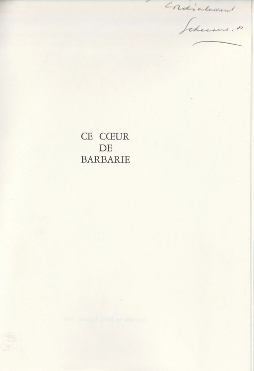 Ce Coeur de Barbarie - Oskola Antikvárium