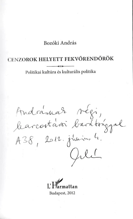 Cenzorok helyett fekvőrendőrök - Oskola Antikvárium