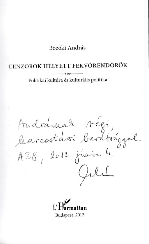 Cenzorok helyett fekvőrendőrök - Oskola Antikvárium