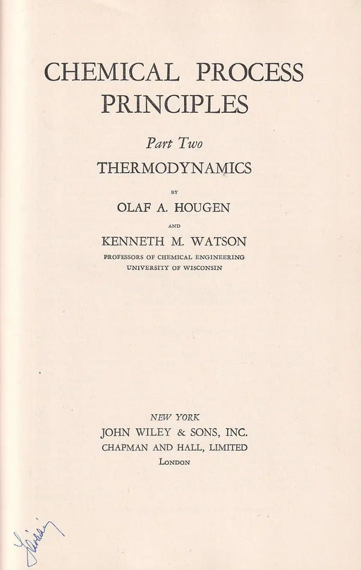 Chemical Process Principles I - II. - Oskola Antikvárium