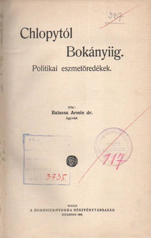 Chlopytól Bokányiig - Oskola Antikvárium
