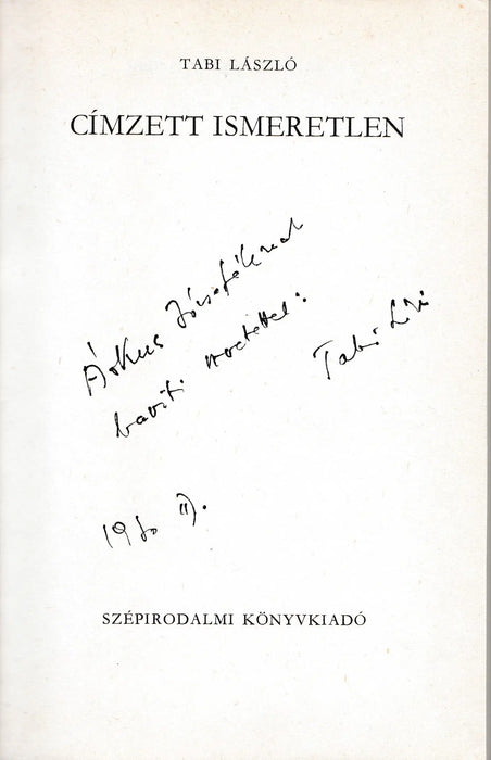 Címzett ismeretlen - Oskola Antikvárium