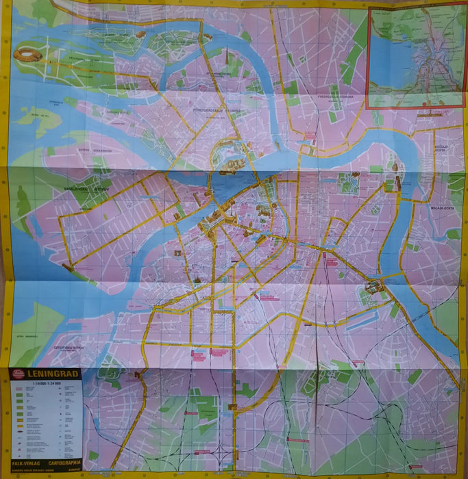 City Map Leningrad - Falkplan - Oskola Antikvárium