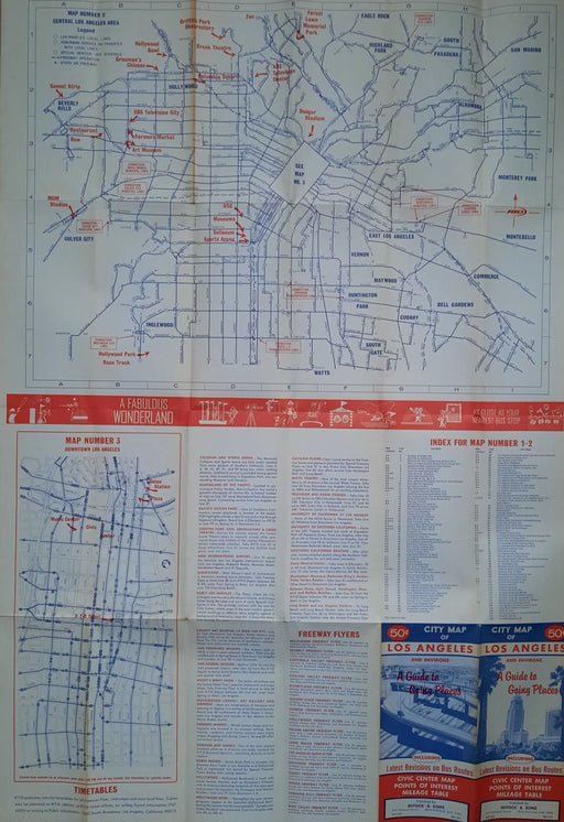 City Map of Los Angeles and Environs - Oskola Antikvárium