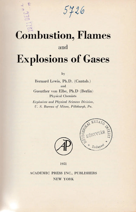 Combustion, Flames and Explosions of Gases - Oskola Antikvárium