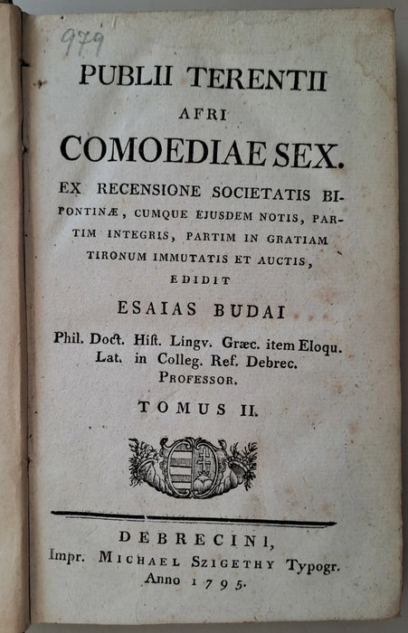 Comoediae sex. Tomus II. - Oskola Antikvárium