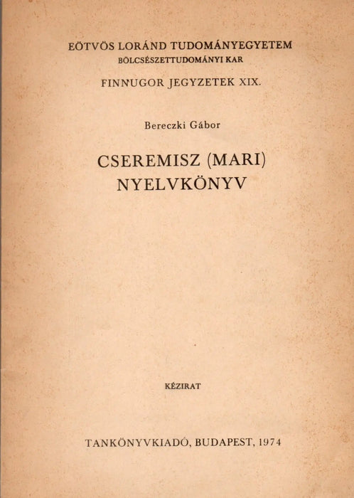 Cseremisz (mari) nyelvkönyv - Oskola Antikvárium