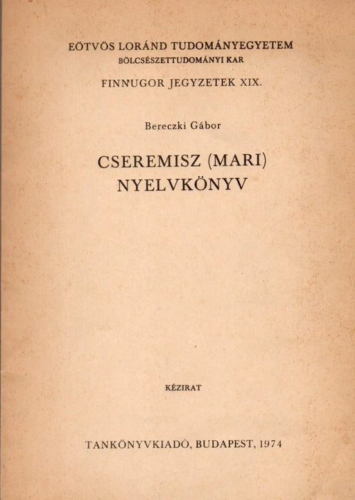 Cseremisz (mari) nyelvkönyv - Oskola Antikvárium