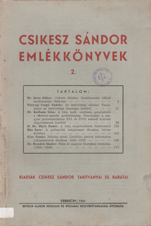 Csikesz Sándor emlékkönyvek II. - Oskola Antikvárium