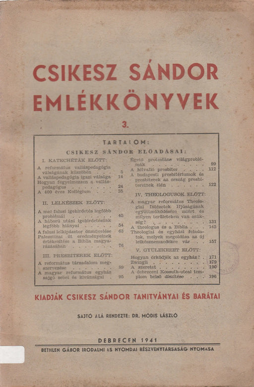 Csikesz Sándor emlékkönyvek III. - Oskola Antikvárium