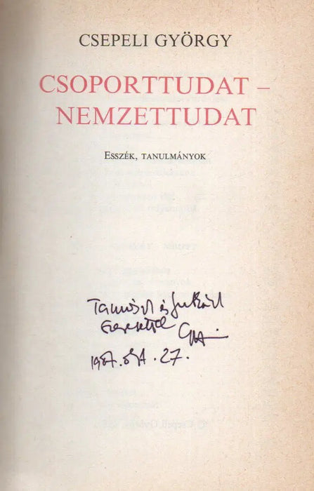 Csoporttudat - Nemzettudat - Oskola Antikvárium