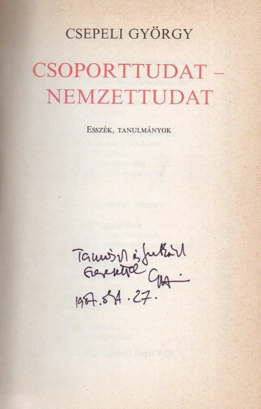 Csoporttudat - Nemzettudat - Oskola Antikvárium