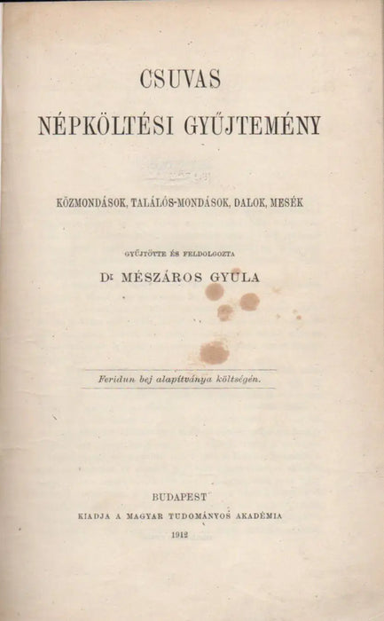 Csuvas népköltési gyűjtemény II. - Oskola Antikvárium