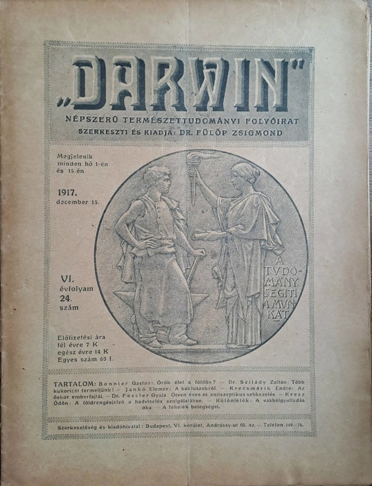 Darwin - I - VII. évfolyam vegyes számok 1912 - 1918 - Oskola Antikvárium