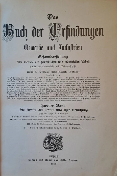 Das Buch der Erfindungen, Gewerbe und Industrien II - III., V - VII., IX - X. - Oskola Antikvárium