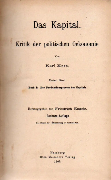 Das Kapital - Kritik des politischen Oekonomie I - II. - Oskola Antikvárium