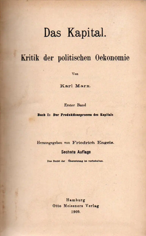 Das Kapital - Kritik des politischen Oekonomie I - II. - Oskola Antikvárium