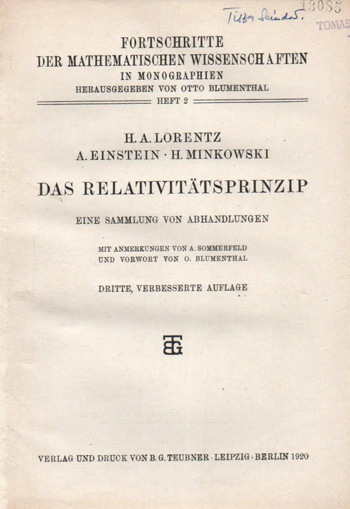 Das Relativitätsprinzip - Oskola Antikvárium