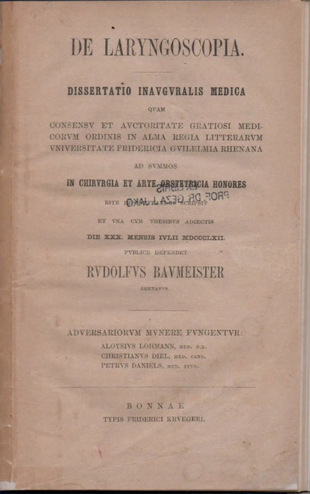 De Laryngoscopia - Oskola Antikvárium