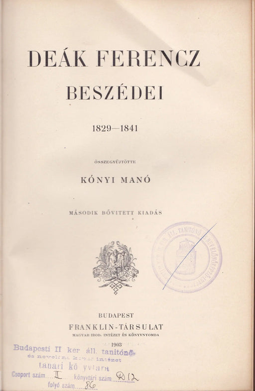 Deák Ferencz beszédei I - VI. - Oskola Antikvárium