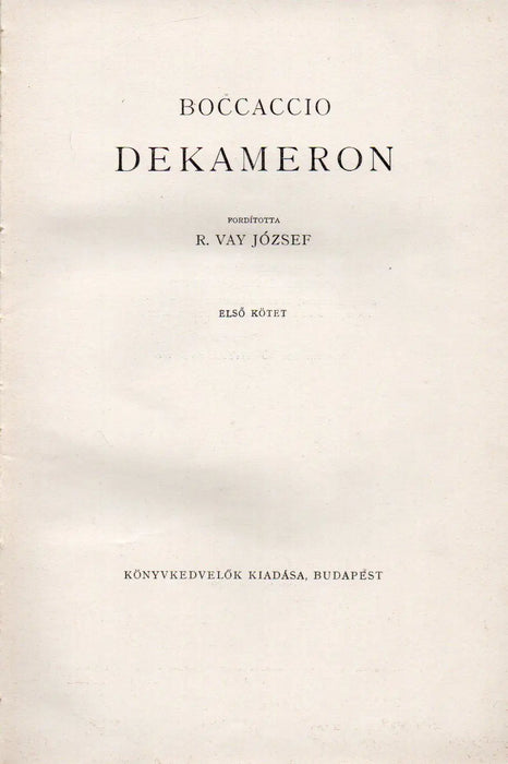 Dekameron I - III. - Oskola Antikvárium