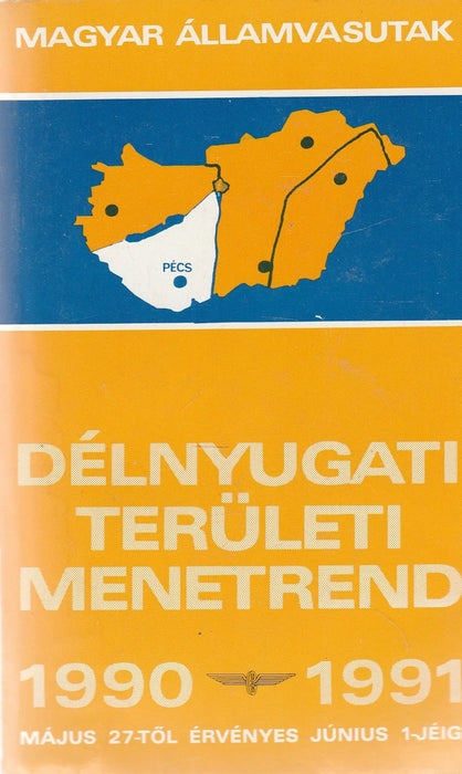 Délnyugati területi menetrend 1990 - 1991 - Oskola Antikvárium
