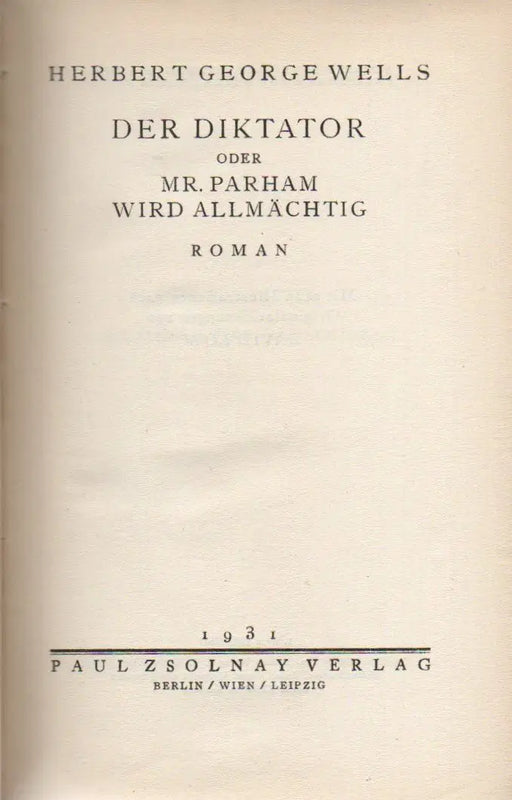 Der Diktator oder Mr. Parham wird allmächtig - Oskola Antikvárium