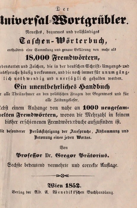 Der Universal - Wortgrübler - Oskola Antikvárium
