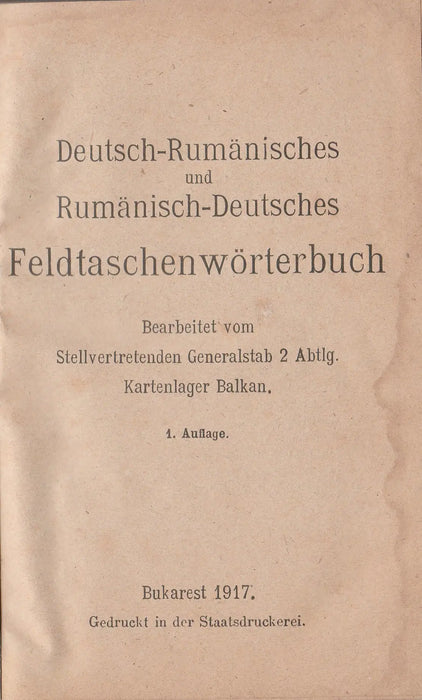 Deutsch - Rumänisches und Rumänisch - Deutsches Feldtaschenwörterbuch - Oskola Antikvárium