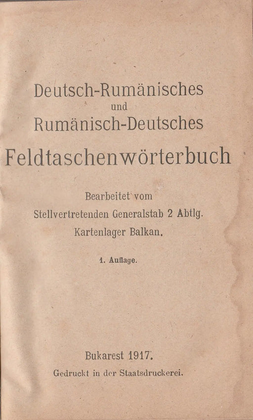 Deutsch - Rumänisches und Rumänisch - Deutsches Feldtaschenwörterbuch - Oskola Antikvárium