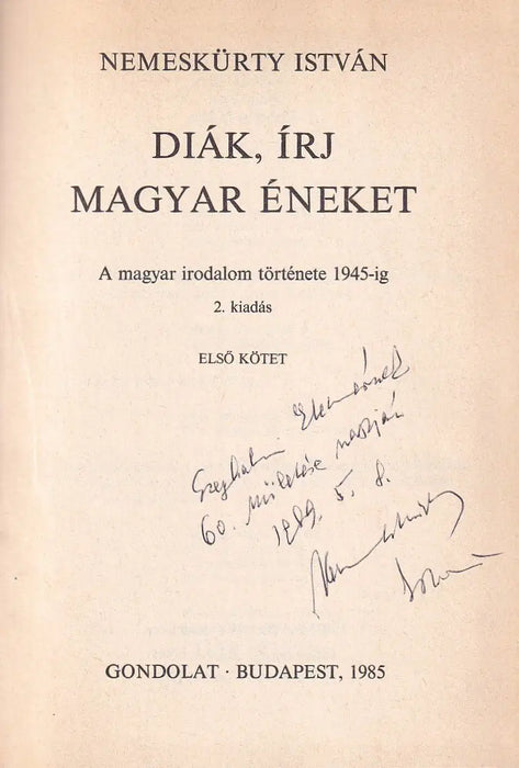 Diák, írj magyar éneket I - II. - Oskola Antikvárium
