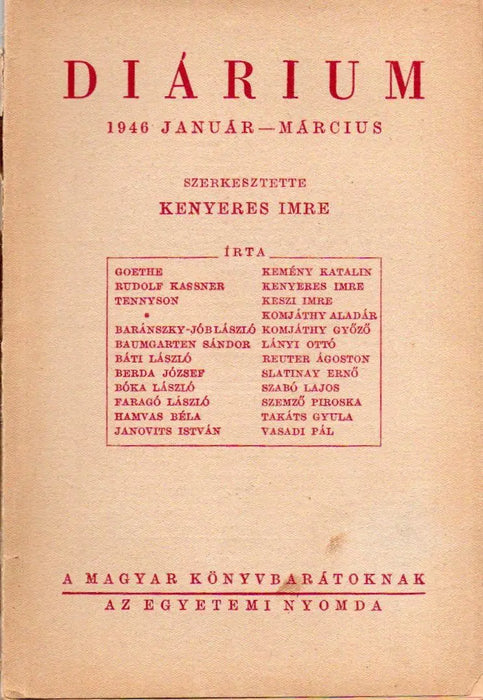 Diárium 1945 - 1948 - Oskola Antikvárium