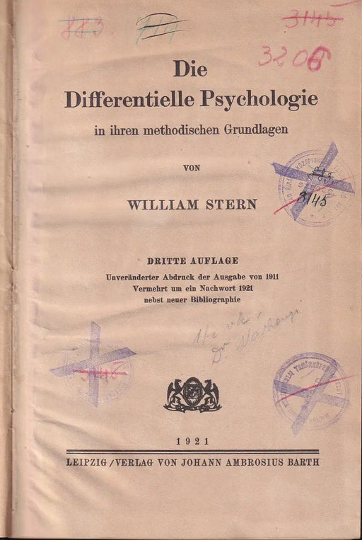 Die Differentielle Psychologie in ihren metodischen Grundlagen - Oskola Antikvárium