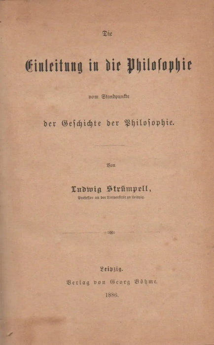 Die Einleitung in die Philosophie - Oskola Antikvárium