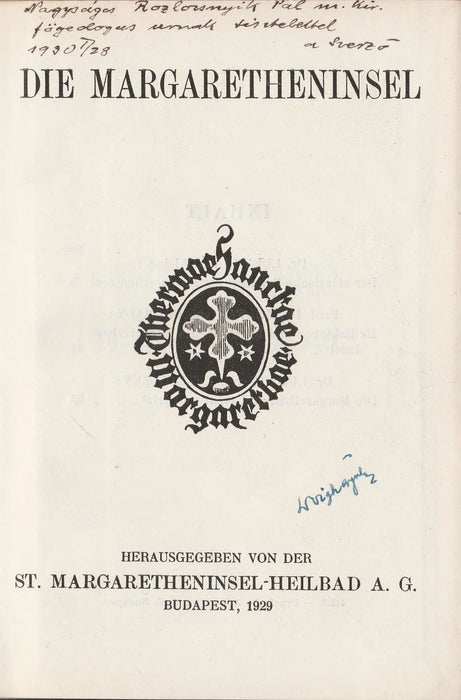 Die Margaretheninsel - Oskola Antikvárium